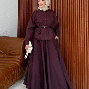 “Tijdloze dames twinset van 100% katoen – blouse met lange rok en riem, gemaakt in Turkije” zara