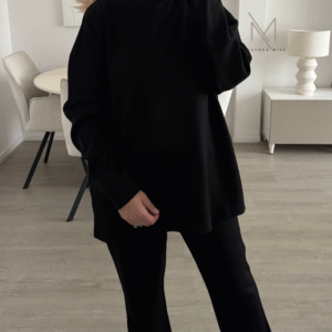 twinset co-ord set zwart instant hoofddoek bamboo jersey