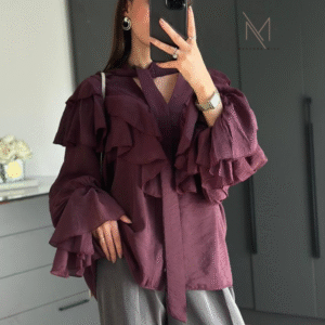 Ruffle blouse burgundy