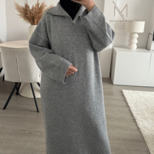 Lange truijurk met kraag en rits voor dames