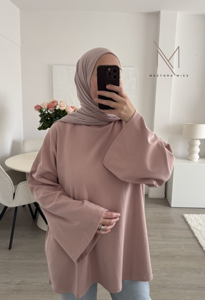 basic tshirt lange mouwen instant hoofddoek bamboe jersey zara
