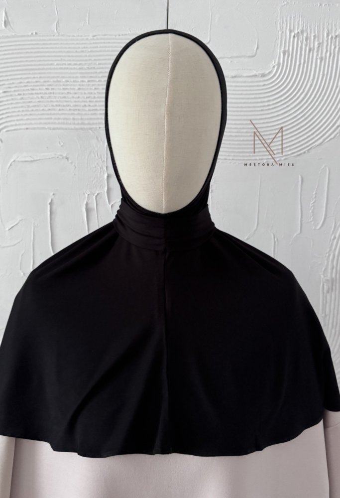 Black bamboo jersey hoofddoek