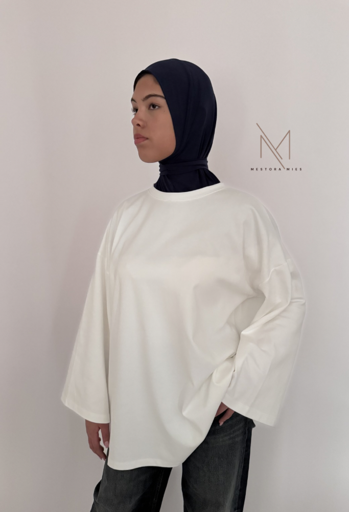 tshirt basic oversized met lange mouwen