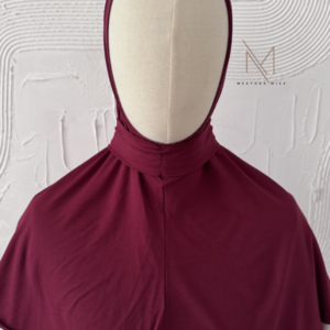 burgundy bamboo jersey hoofddoek