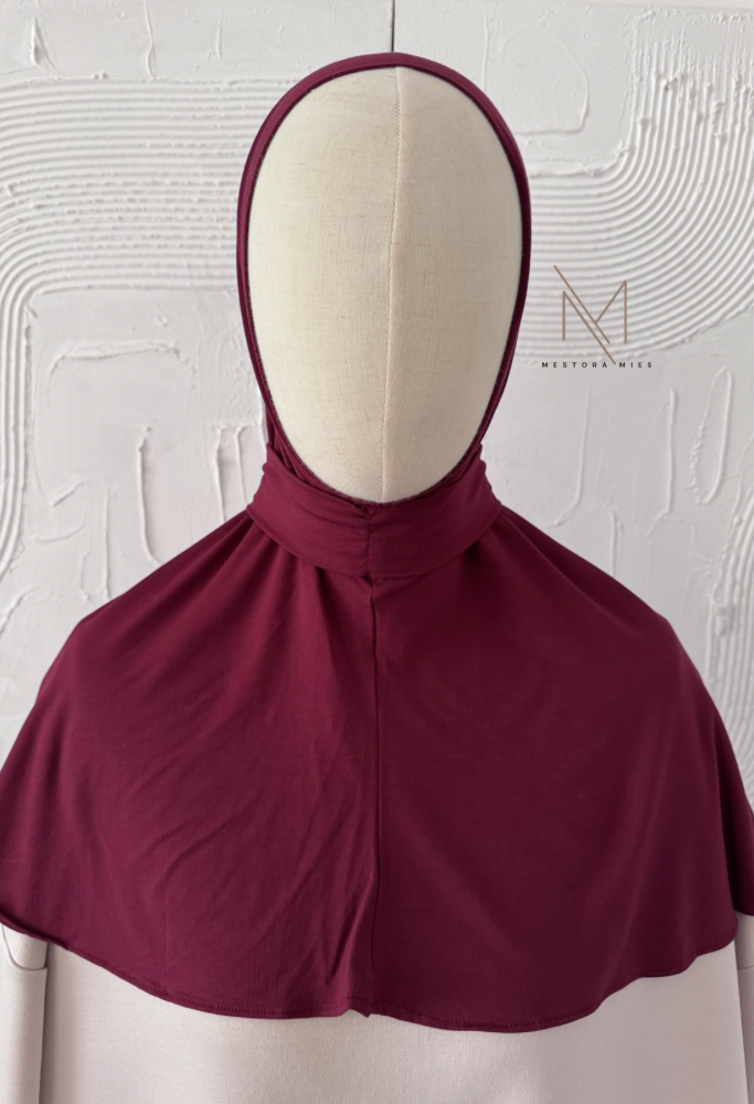 burgundy bamboo jersey hoofddoek