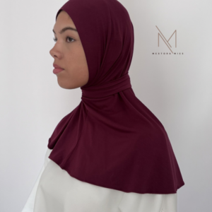 burgundy instant bamboo jersey hijab hoofddoek