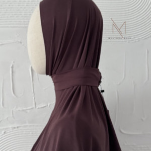 dark brown instant bamboo hijab