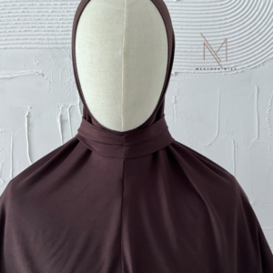 dark brown instant hijab bamboo fabric