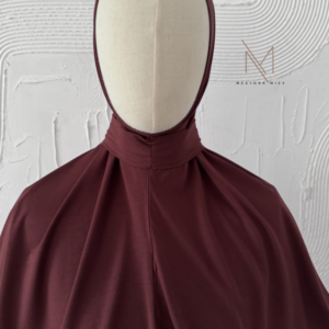 dark maroon instant bamboe jersey hoofddoek
