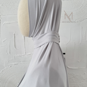 soft grey instant hijab