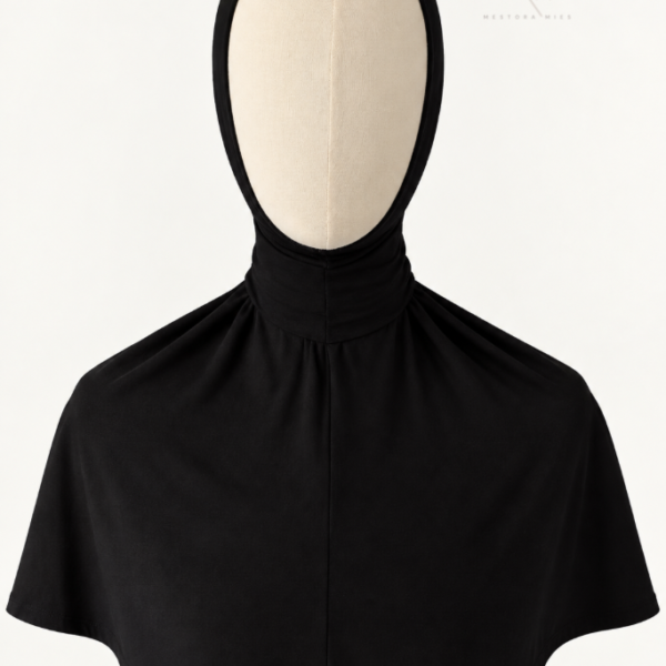 zwarte instant bamboo jerse hijab