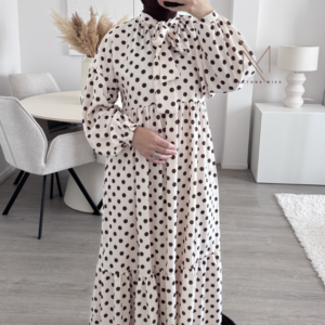 polka dot maxi jurk