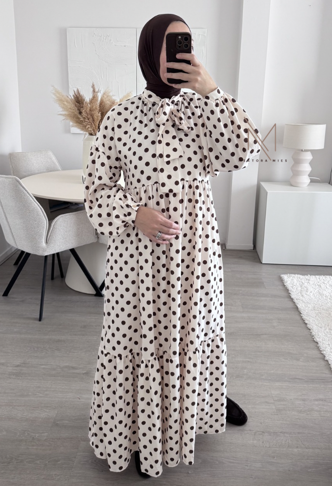 polka dot maxi jurk