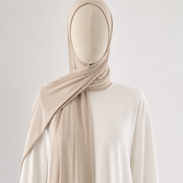 bamboo jersey scarf light beige