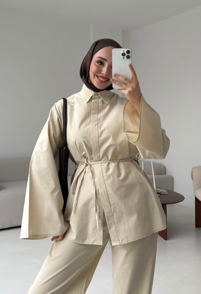 Layla cotton set shirt trousers