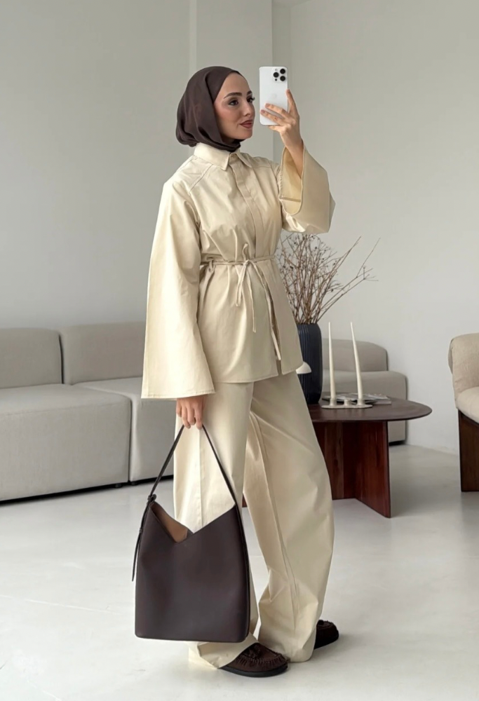 Layla cotton set shirt trousers