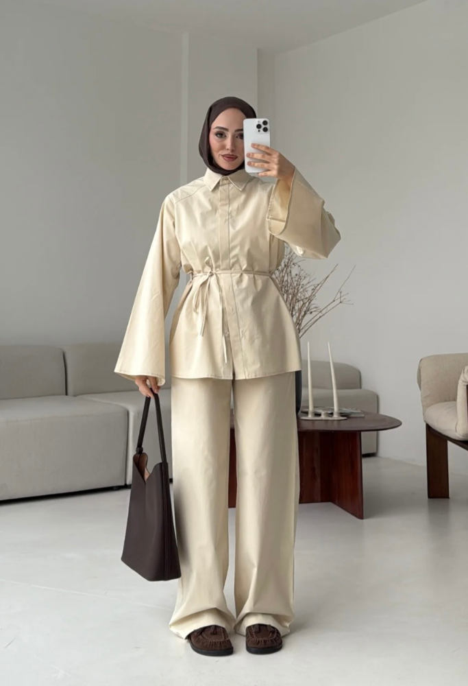 Layla cotton set shirt trousers