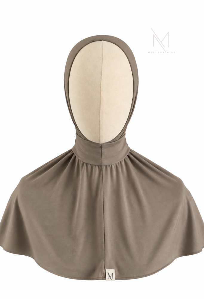 Stone Taupe instant bamboo jersey hijab