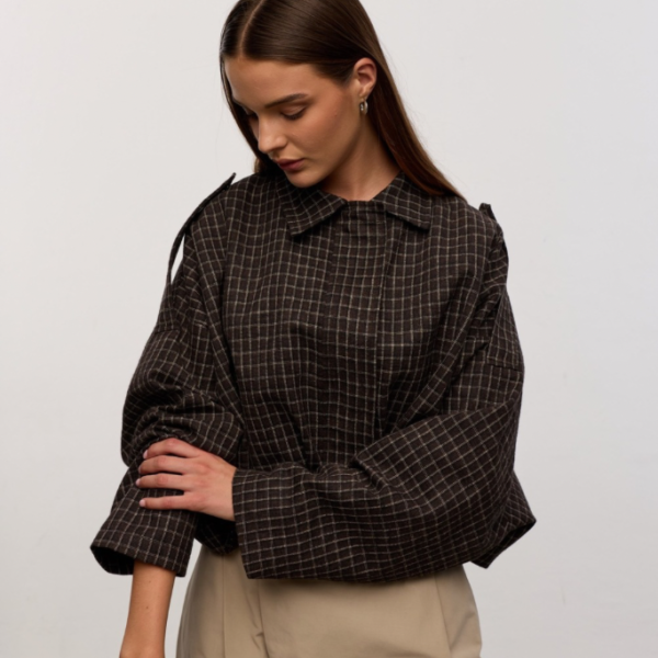 bruin geruit jasje dames dames jasje chocolate brown cropped jasje dames geruit jasje dames katoenen jasje dames stijlvolle damesjas