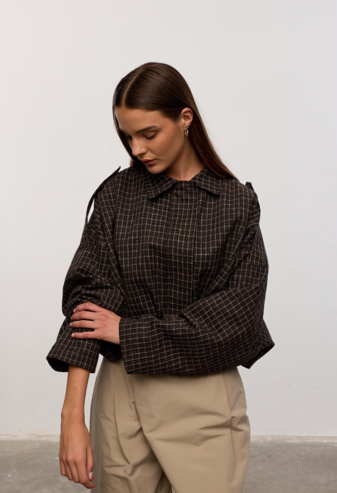 bruin geruit jasje dames dames jasje chocolate brown cropped jasje dames geruit jasje dames katoenen jasje dames stijlvolle damesjas