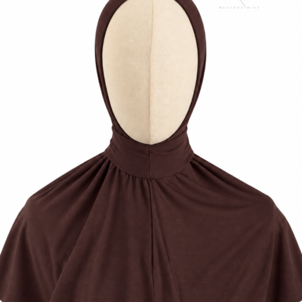 Espresso instant bamboo jersey hijab van Mestora Mies