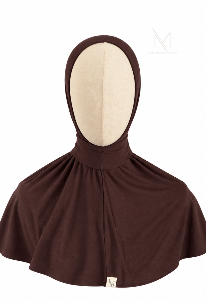 Espresso instant bamboo jersey hijab van Mestora Mies