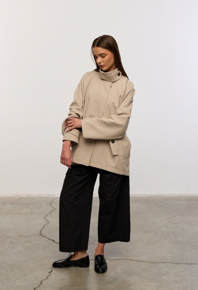 Mila Coat beige damesjas van MESTORA MIES