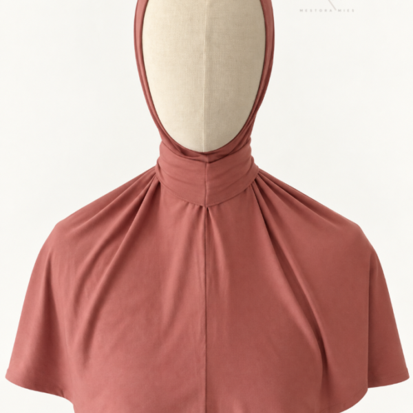Dusty Rose instant bamboo jersey hijab van Mestora Mies