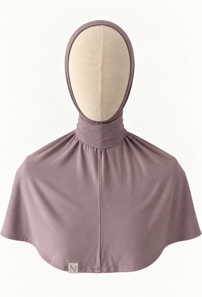 Mauve instant bamboo jersey hijab van Mestora Mies
