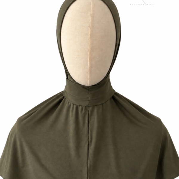 Olive instant bamboo jersey hijab van Mestora Mies