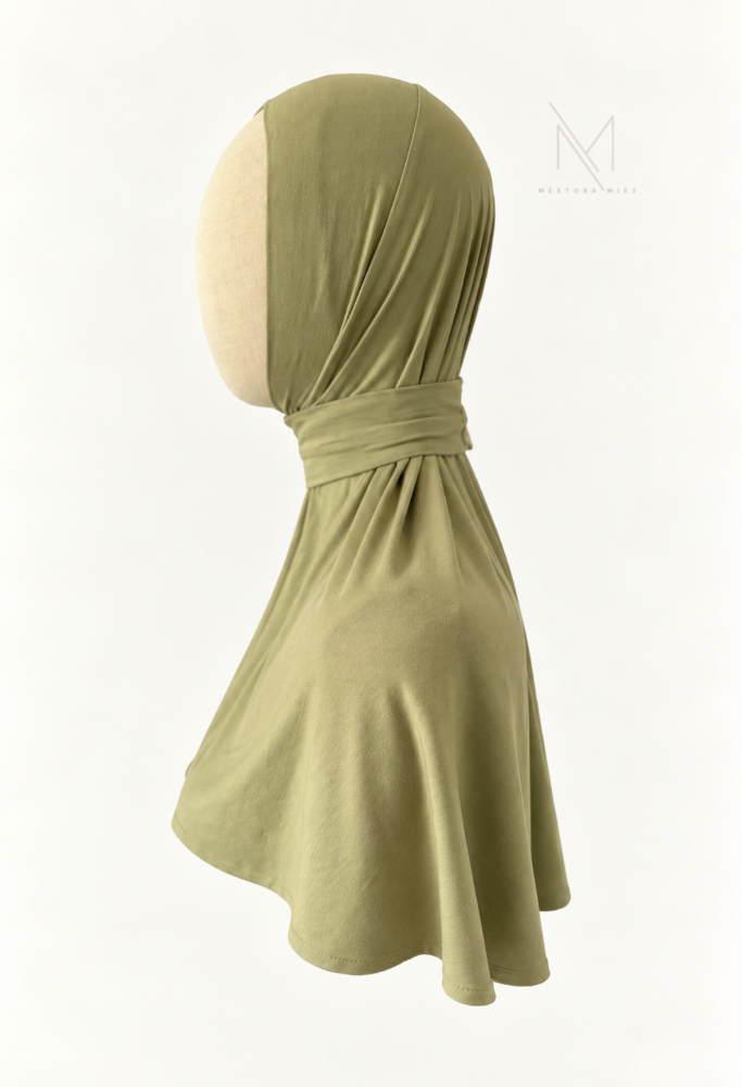Groene instant bamboo jersey hijab