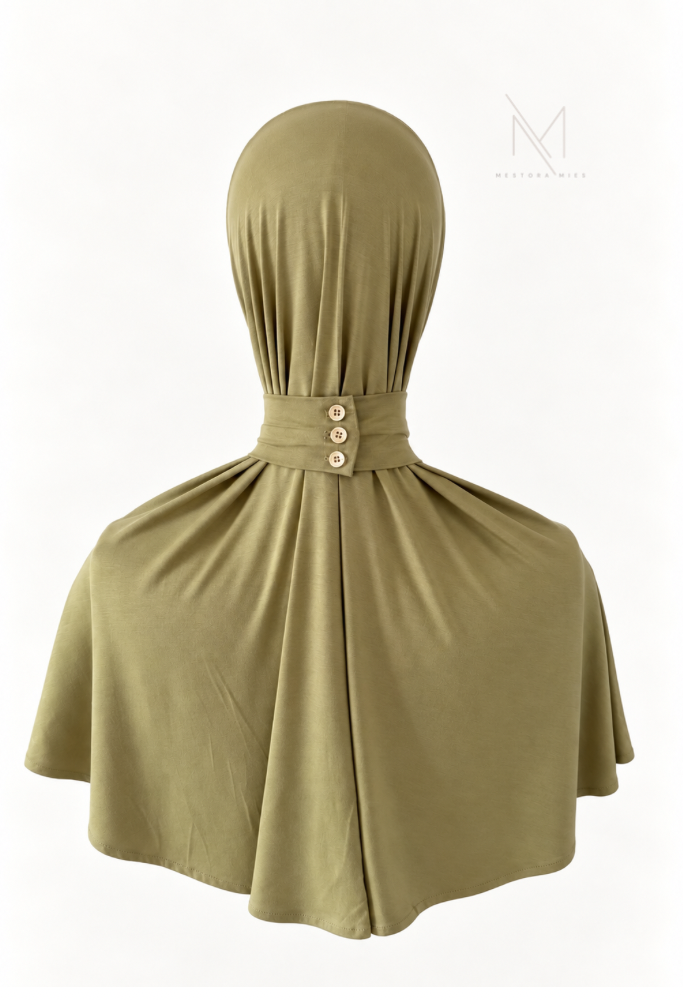 Groene instant bamboo jersey hijab