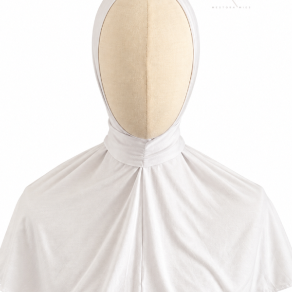 Witte instant bamboo jersey hijab van Mestora Mies